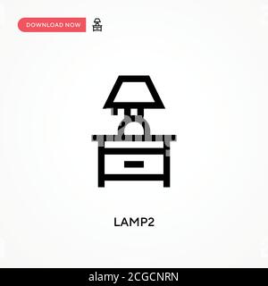 Lamp2 Simple vector icon. Modern, simple flat vector illustration for web site or mobile app Stock Vector