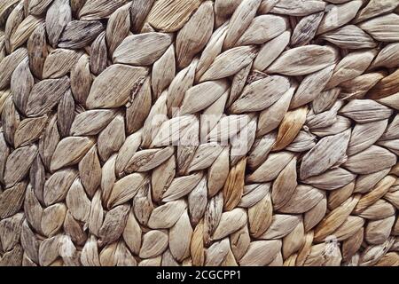 texture of wicker furniture made of banana leaves Stock Photo