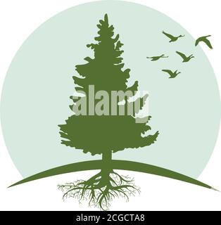 pine tree, graphiv design element Stock Vector