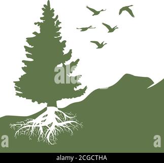 pine tree, graphiv design element Stock Vector