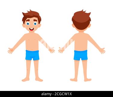 Cartoon baby body parts with english vocabulary vector set ...