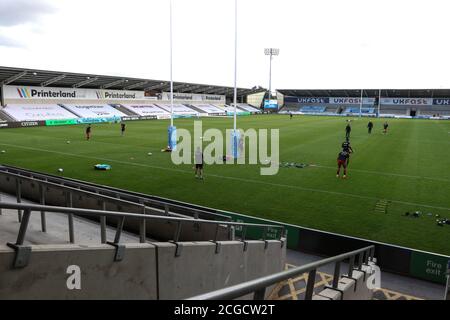 General inside view prior to the English championship Gallagher Premiership Rugby Union match between Sale Sharks and Saracens on September 9, 2020 at Stock Photo