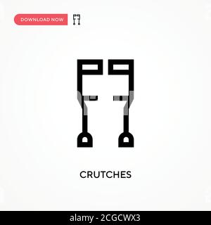 Crutches Simple vector icon. Modern, simple flat vector illustration for web site or mobile app Stock Vector