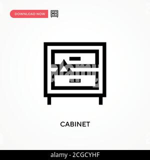 Cabinet Simple vector icon. Modern, simple flat vector illustration for web site or mobile app Stock Vector