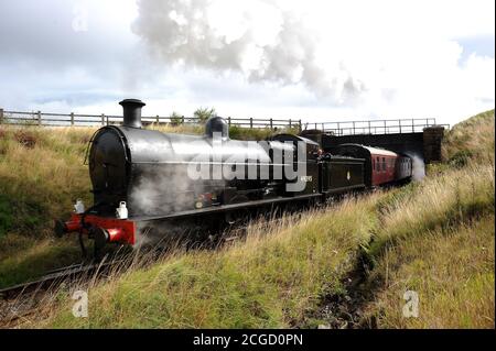 49395 passing under the Furnace Sidings - Big Pit line. Stock Photo