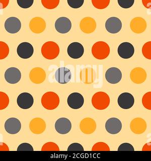 Autumn seamless polka patterns. Endless texture for wallpaper, background, wrapping. halloween and thanksgiving ornament. Orange, blue and gray colors Stock Photo