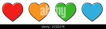 Heart vector icons. Set of love symbols on white background. Vector illustration. Concept of love Stock Vector