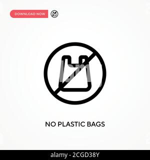No plastic bags Simple vector icon. Modern, simple flat vector illustration for web site or mobile app Stock Vector