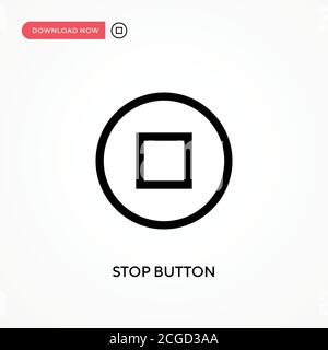 Stop button Simple vector icon. Modern, simple flat vector illustration for web site or mobile app Stock Vector