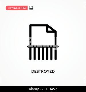 Destroyed Simple vector icon. Modern, simple flat vector illustration for web site or mobile app Stock Vector