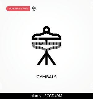 Cymbals Simple vector icon. Modern, simple flat vector illustration for web site or mobile app Stock Vector