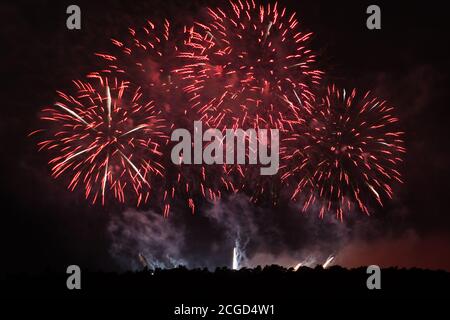 Colored firework background with free space for text Stock Photo
