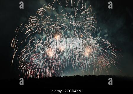 Colored firework background with free space for text Stock Photo