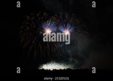 Colored firework background with free space for text Stock Photo