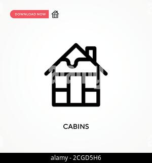 Cabins Simple vector icon. Modern, simple flat vector illustration for web site or mobile app Stock Vector