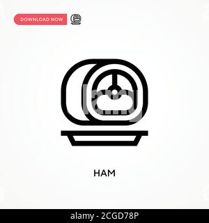 Ham Simple vector icon. Modern, simple flat vector illustration for web site or mobile app Stock Vector