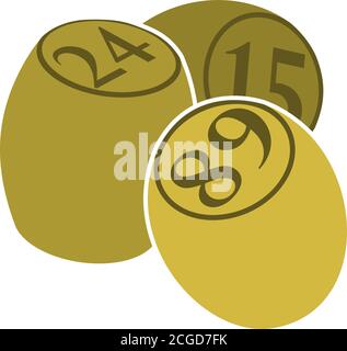Bingo Kegs Icon. Flat Color Design. Vector Illustration. Stock Vector