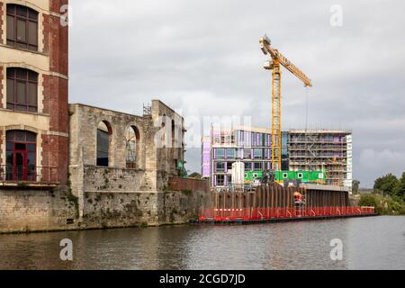 New office building being constructed by BAM beside The River Avon part of the South Quays regeneration scheme, City of Bath, Somerset, England, UK Stock Photo