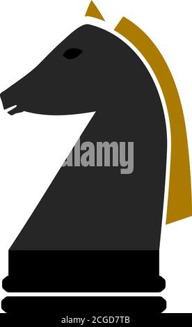 Chess Horse Icon. Flat Color Design. Vector Illustration. Stock Vector