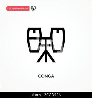 Conga Simple vector icon. Modern, simple flat vector illustration for web site or mobile app Stock Vector