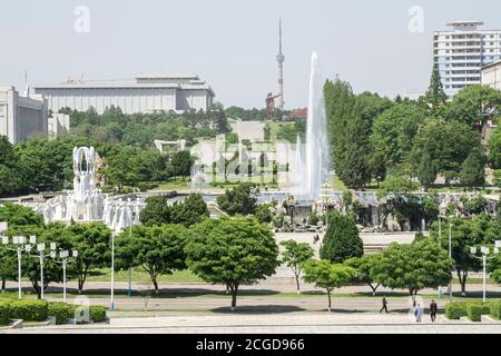 The Statues from the Grand People’s Study House, North Korea Stock Photo