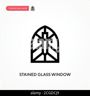 Stained glass window Simple vector icon. Modern, simple flat vector illustration for web site or mobile app Stock Vector
