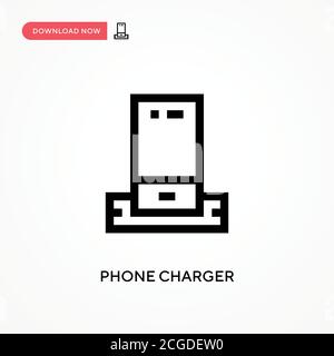 Phone charger Simple vector icon. Modern, simple flat vector illustration for web site or mobile app Stock Vector