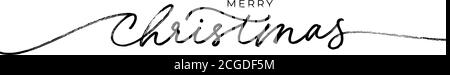 Merry Christmas vector brush lettering. Stock Vector
