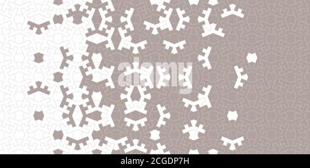Halftone mosaic background. Arabesque vector seamless pattern. Geometric halftone texture with color tile disintegration Stock Vector