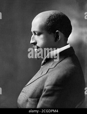 W E B Du Bois. Portrait of William Edward Burghardt Du Bois (1868-1963) by Addison N. Scurlock, 1911. Du Bois was an American sociologist, socialist, historian and civil rights activist. Stock Photo