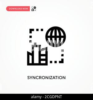 Syncronization Simple vector icon. Modern, simple flat vector illustration for web site or mobile app Stock Vector