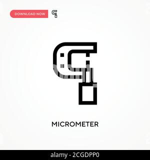 Micrometer Simple vector icon. Modern, simple flat vector illustration for web site or mobile app Stock Vector
