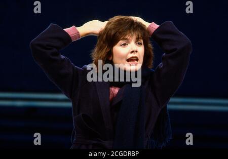 Joanne Whalley (Gilly Bown) in THE GENIUS by Howard Brenton at the Royal Court Theatre, London SW1  08/09/1983  design: Peter Hartwell  lighting: Gareth Jones  director: Danny Boyle Stock Photo