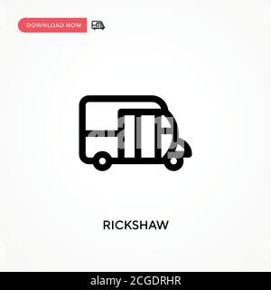Rickshaw Simple vector icon. Modern, simple flat vector illustration for web site or mobile app Stock Vector