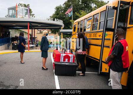 WILMINGTON, DE, USA - 01 September 2020 - Former Second Lady and wiife of the Democratic US presidential candidate Joe Biden, Jill Biden during a tour Stock Photo