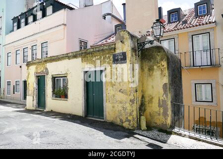 Portugal, Lisbon, Old House, Patio Alfonso de Albuquerque Stock Photo