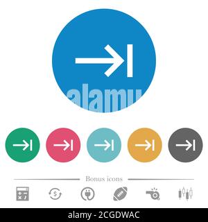 Keyboard tab flat white icons on round color backgrounds. 17 background ...