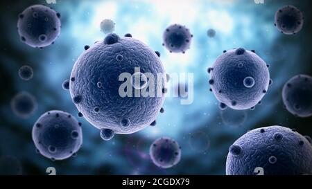 virus or bacteria macro shot 3d illustration Stock Photo