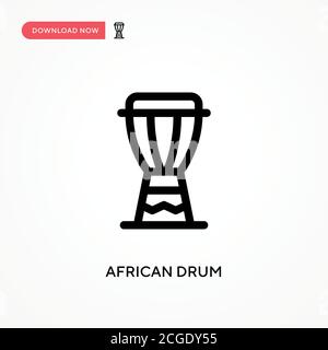 African drum Simple vector icon. Modern, simple flat vector illustration for web site or mobile app Stock Vector