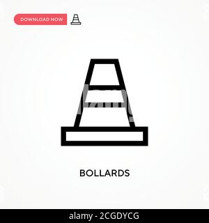 Bollards Simple vector icon. Modern, simple flat vector illustration for web site or mobile app Stock Vector