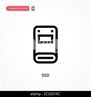Ssd Simple vector icon. Modern, simple flat vector illustration for web site or mobile app Stock Vector