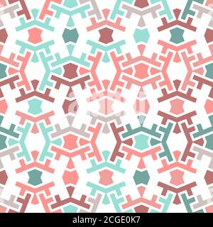 Iranian color mix vector pattern. Seamless geometric repeating texture pattern for fabric design, cloth, textile Stock Vector