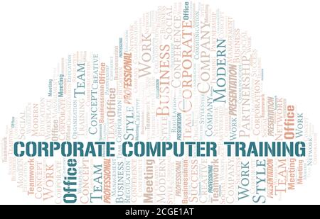 Corporate Computer Training vector word cloud, made with the text only. Stock Vector