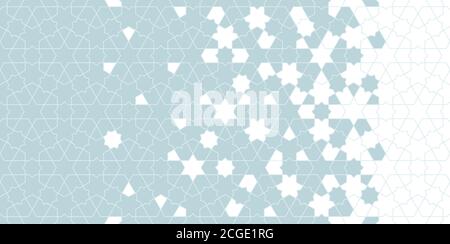 Halftone mosaic background. Arabesque vector seamless pattern. Geometric halftone texture with color tile disintegration Stock Vector