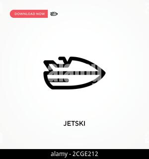 Jetski Simple vector icon. Modern, simple flat vector illustration for web site or mobile app Stock Vector