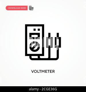 Voltmeter Simple vector icon. Modern, simple flat vector illustration for web site or mobile app Stock Vector