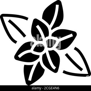 peppermint aromatherapy glyph icon vector isolated illustration Stock Vector