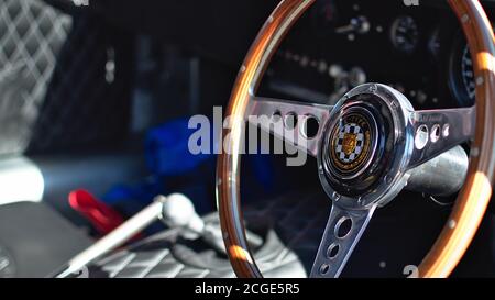 Vintage steering wheel Stock Photo
