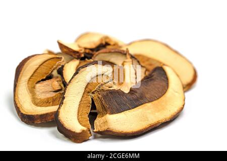 Dried sliced porcini mushrooms Stock Photo