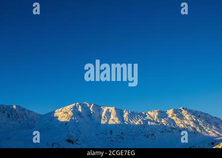 Sunset above Champagny en Vanoise, French Alps Stock Photo